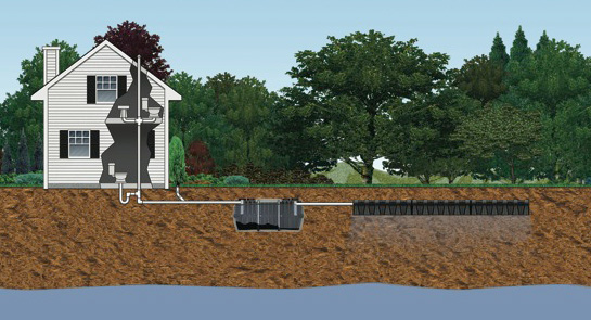Tank and Leach Field Diagram